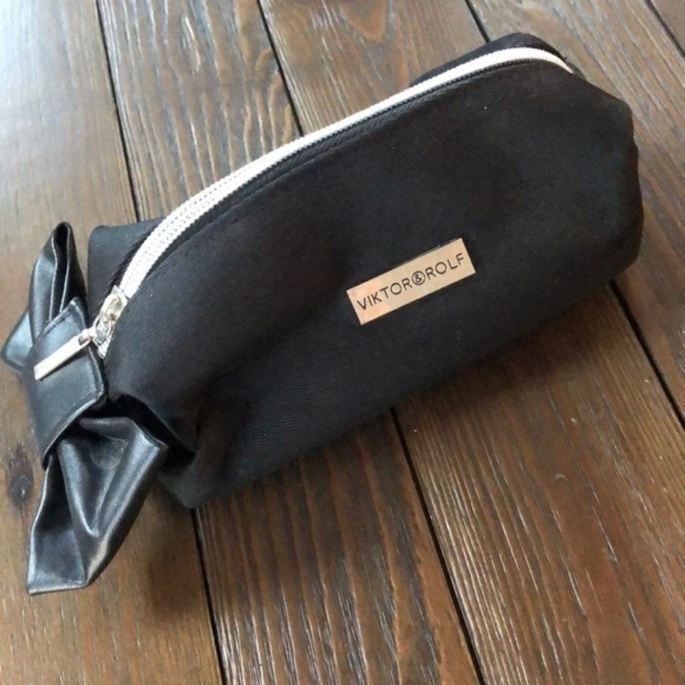 3/$30 Viktor Rolf Black bow accentuated cosmetic case